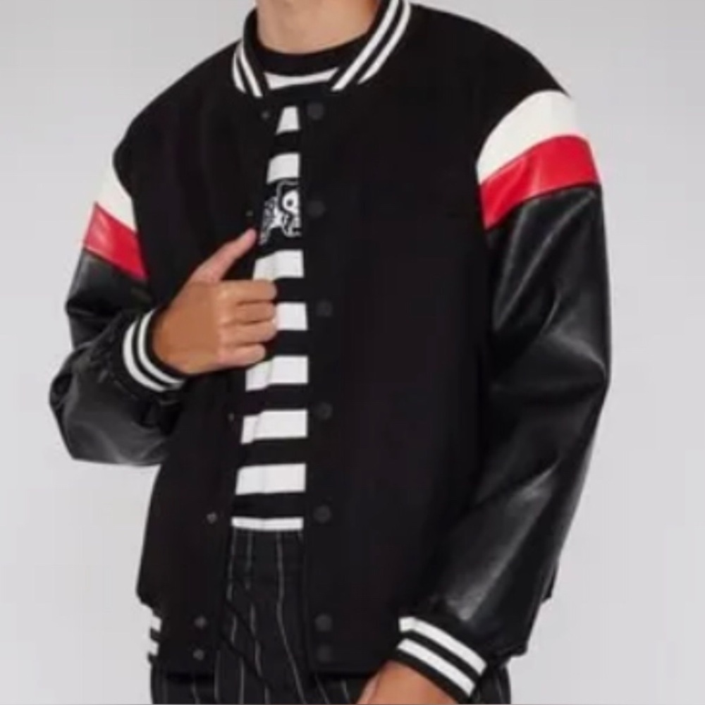 Black and Red Hello Kitty Forever 21 X Unisex Varsity Jacket!